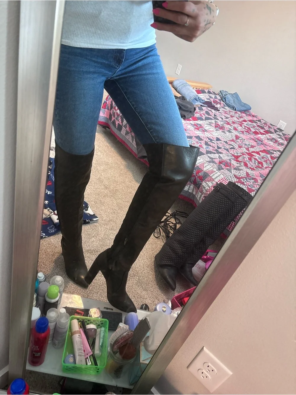 Black Over-the-Knee Women's Boots - Vince Camuto Size 8